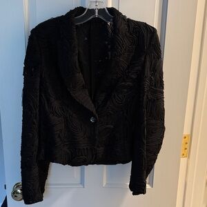 Zara Textured Flower Blazer